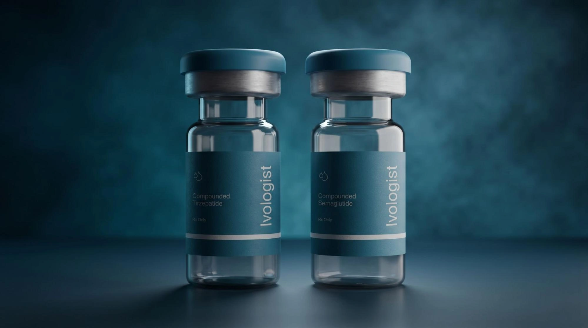 Compounded tirzepatide and semaglutide vials side by side
