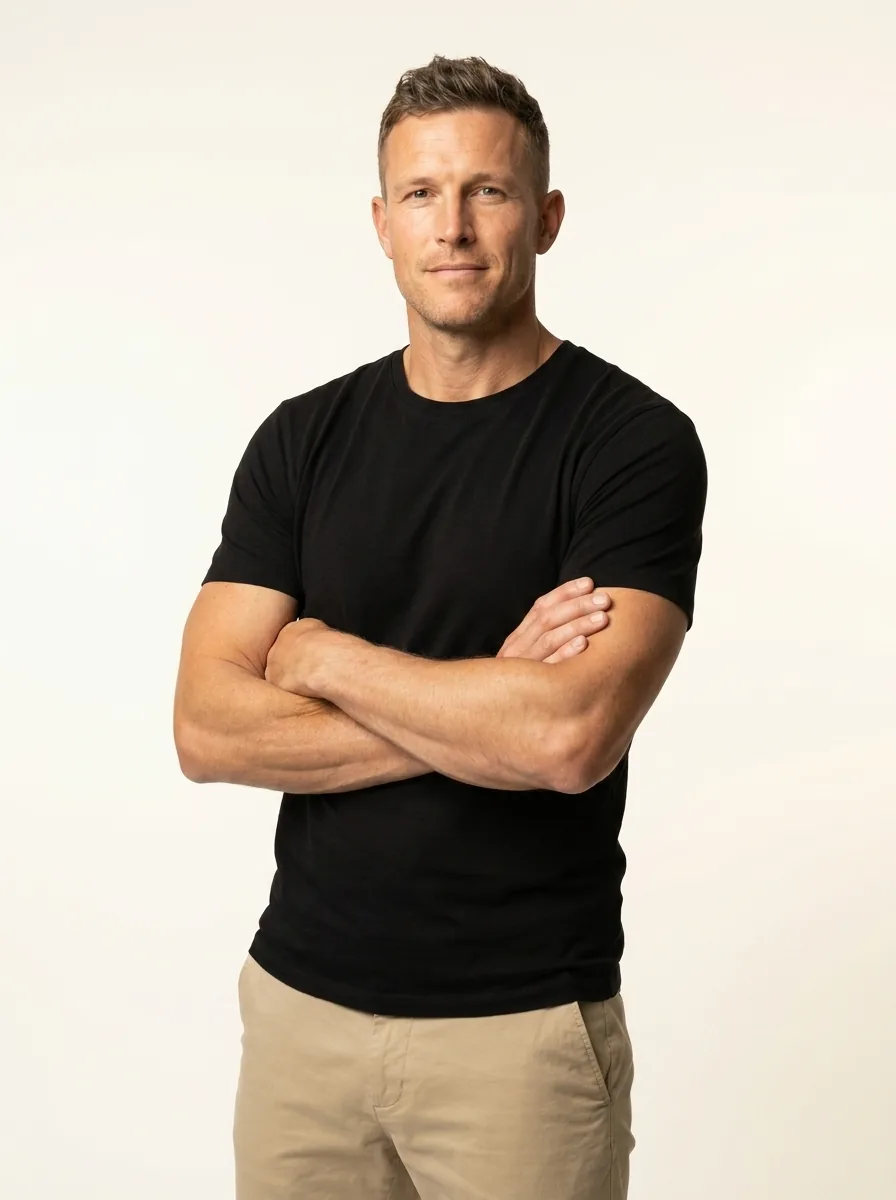Confident man representing restored inflammatory health