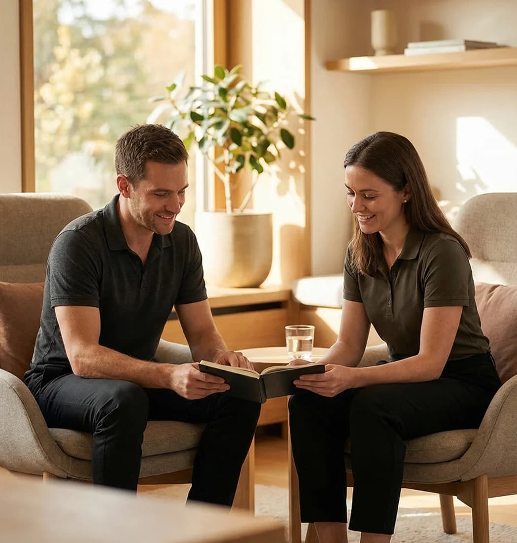 Couple reading together