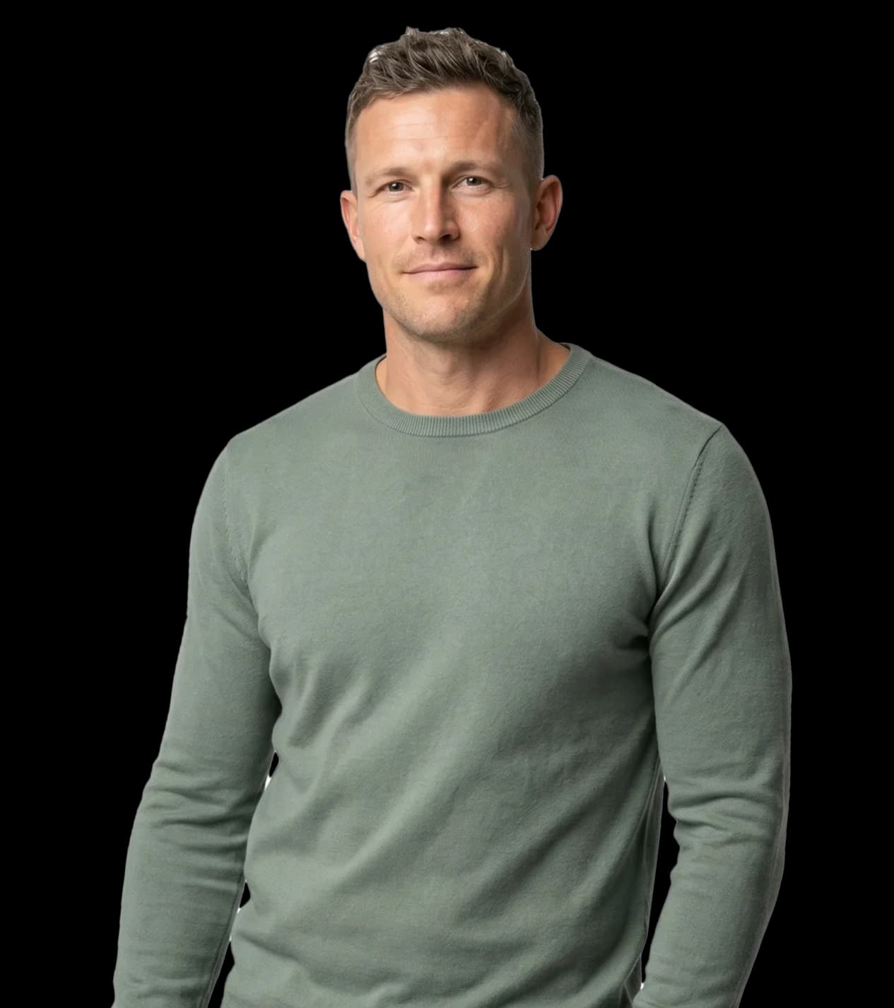 Man smiling confidently