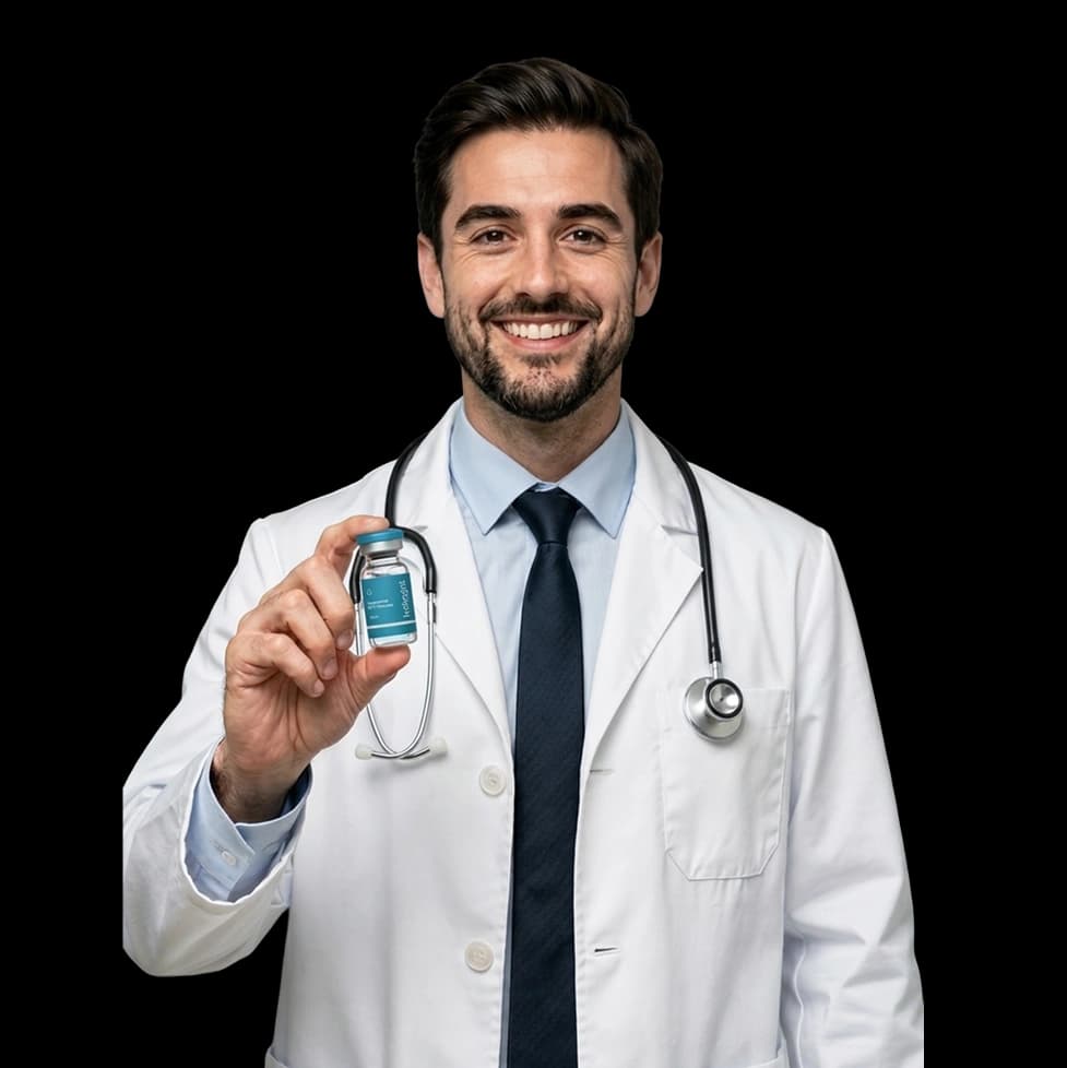 Clinician holding a tablet
