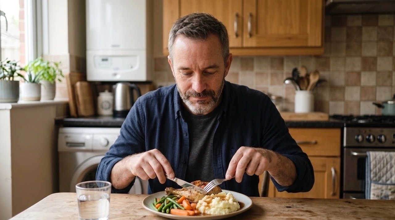 Man eating a healthy meal