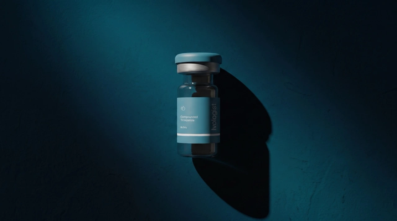 Prescription vial of compounded tirzepatide