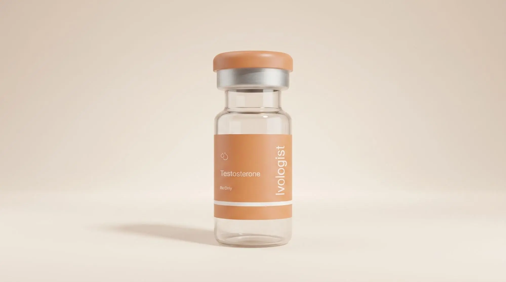 Testosterone vial and syringe for intramuscular injection